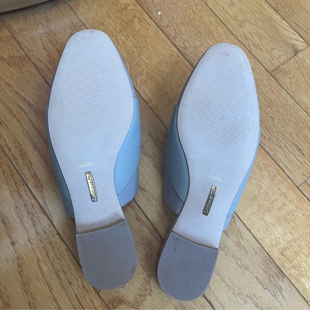 Louise et Cie LO-CHARRIET Light Gray Leather Loafer Mules Minimalist - Size 8M - Picture 8 of 10